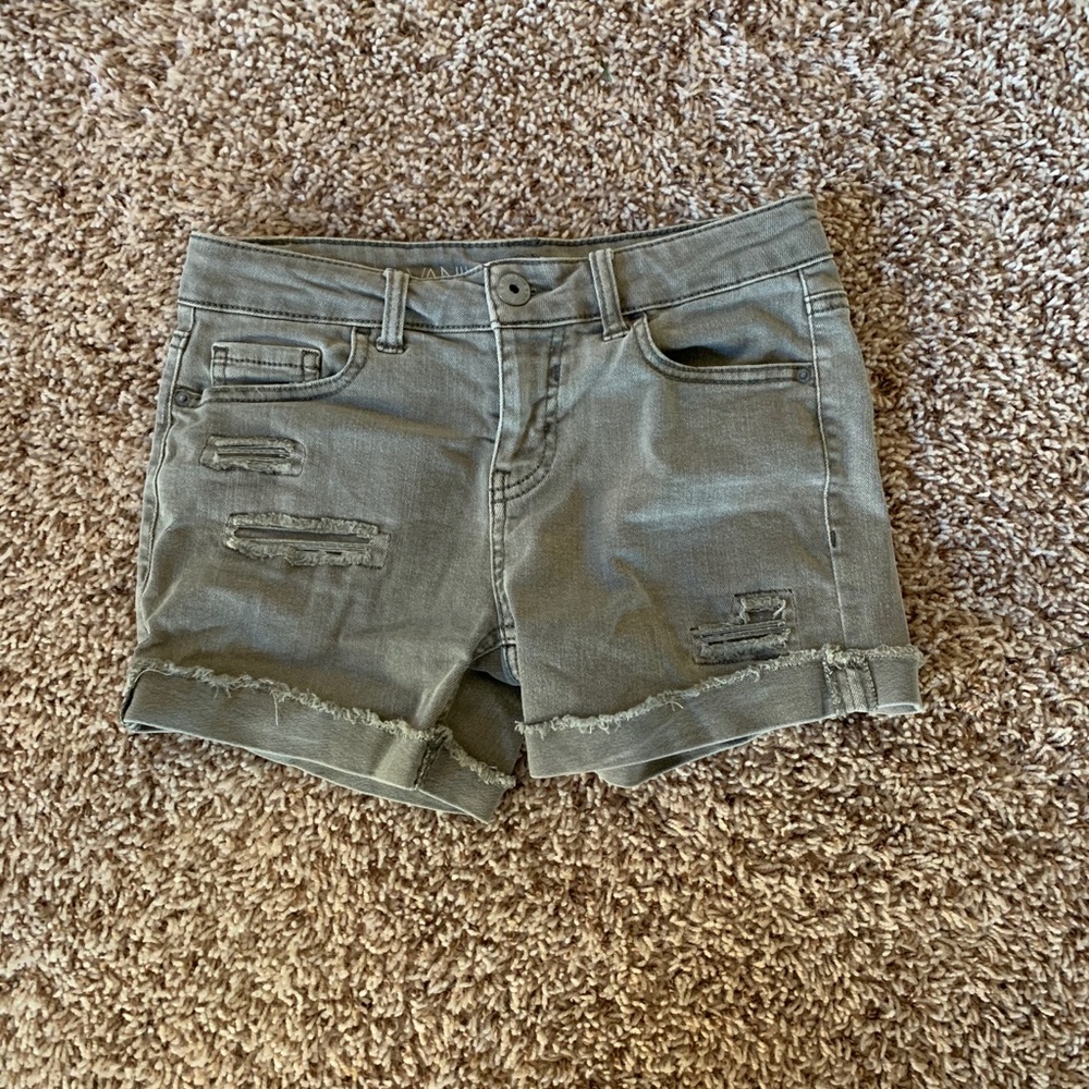 Ripped Green Shorts
